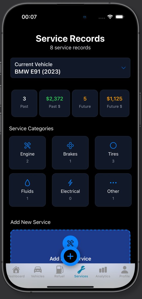 Service records in Car Brain